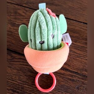 Skip Hop Plush Cactus Hanging Stroller Crib Toy Rattle Green Soft Cord Texture